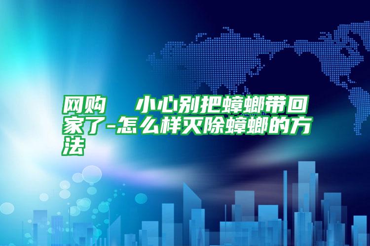網購 小心別把蟑螂帶回家了-怎么樣滅除蟑螂的方法