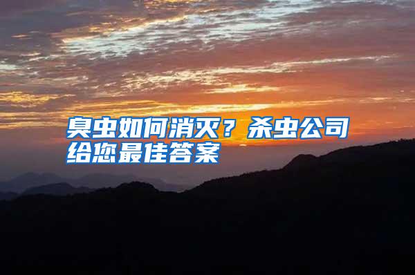 臭蟲(chóng)如何消滅？殺蟲(chóng)公司給您最佳答案