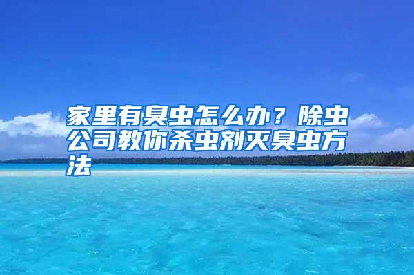 家里有臭蟲(chóng)怎么辦?除蟲(chóng)公司教你殺蟲(chóng)劑滅臭蟲(chóng)方法