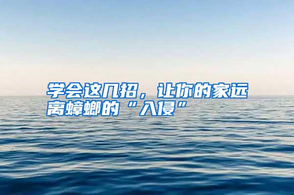 學(xué)會(huì)這幾招，讓你的家遠(yuǎn)離蟑螂的“入侵”