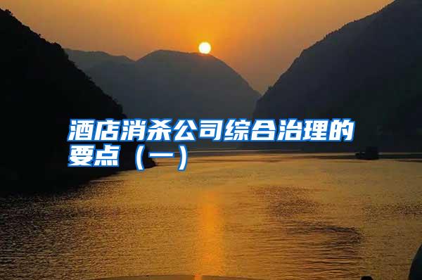 酒店消殺公司綜合治理的要點(diǎn)(一)