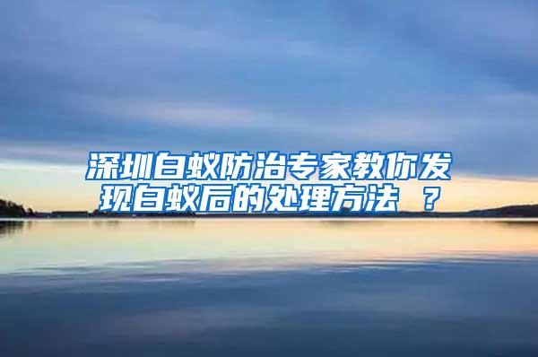 深圳白蟻防治專家教你發(fā)現(xiàn)白蟻后的處理方法 ？