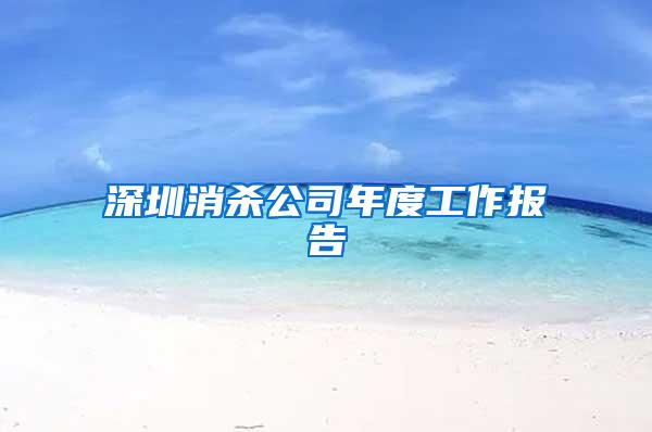 深圳消殺公司年度工作報(bào)告
